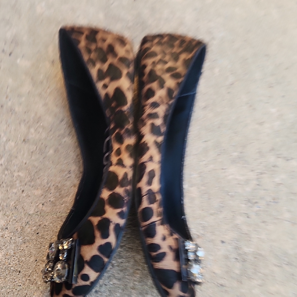 Sam Edelman Leopard-Print Crystal Toe Ballet Flats - Brown/Black - Picture 6 of 16